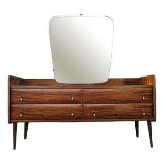 Mid-Century Dressing Table with Mirror, Italy, 1960s For Sale