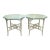 Vintage Off White Fretwork Faux Bamboo Octagonal Oversized Glass Top Side Tables- A Pair For Sale