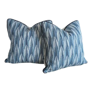 Schumacher Verdant Blue Indoor/Outdoor Pillows - Set of 2