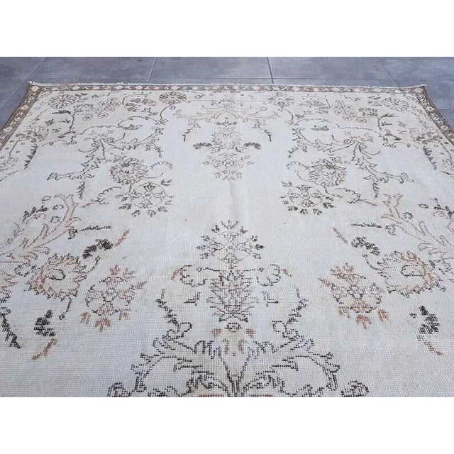 Beige 1960s Beige Anatolian Floral Carpet For Sale - Image 8 of 11