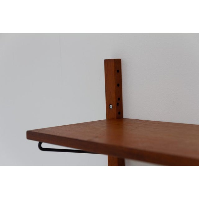 Wood Vintage Danish Wall-Mounted Teak Shelving System, 1960s For Sale - Image 7 of 18