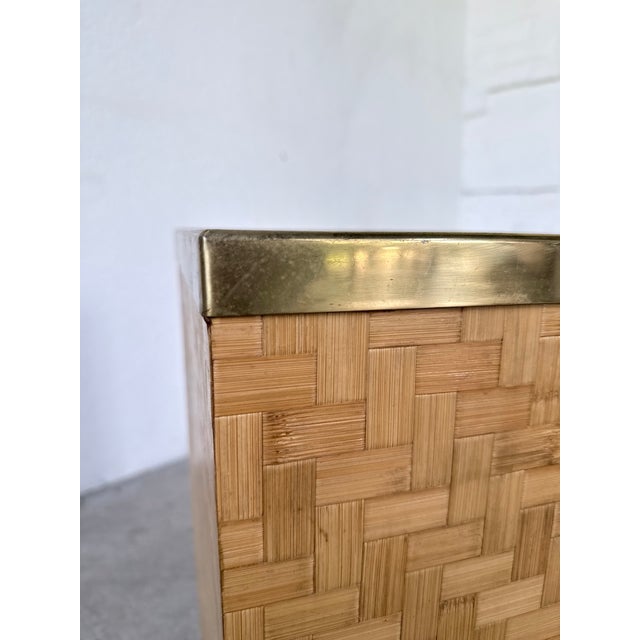Woven Wicker and Brass Umbrella Stand from Metal Linea Nova, 1960s For Sale - Image 17 of 18