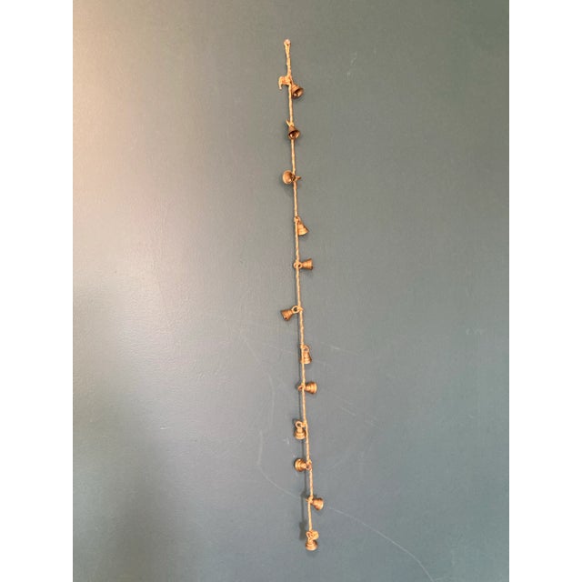 Vintage Handcrafted Brass Bell Garland on Rope For Sale In Oklahoma City - Image 6 of 6