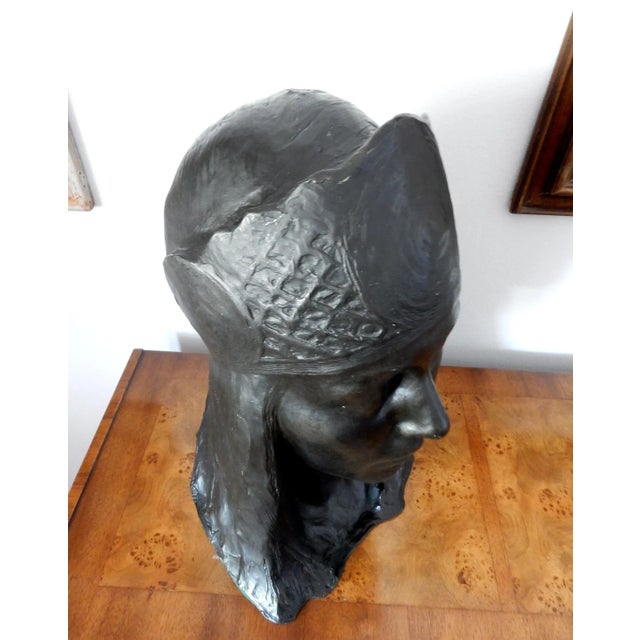 Metal Bronze Portrait Sculpture by Salvatore Cartaino Scarpitta of Cora Timken For Sale - Image 7 of 12