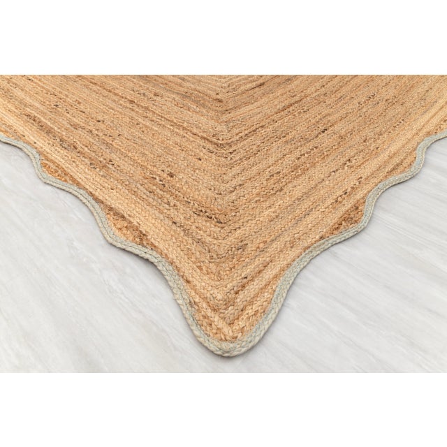 9x12Ft. Laurel Wave Scallop Edge Jute Rug For Sale - Image 4 of 12