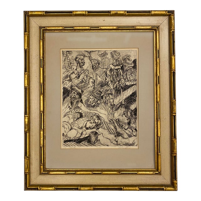 Lola Eve Stern Contemporary Black and White Lithograph Titled "Poverty" For Sale