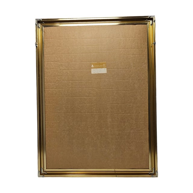 1970s Steve Wiener for Academy Arts Screen-Printed Cattail Mirror, Gold Frame For Sale - Image 11 of 12