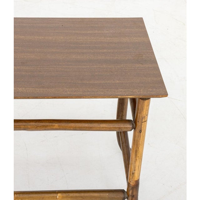 Mid-Century Modern Aesthetic Movement Style Faux Bamboo Side Table For Sale - Image 3 of 5