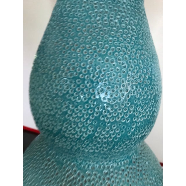 The Natural Light Company Aqua Dimpled Glaze Ceramic Base Table Light #5685 For Sale - Image 9 of 10