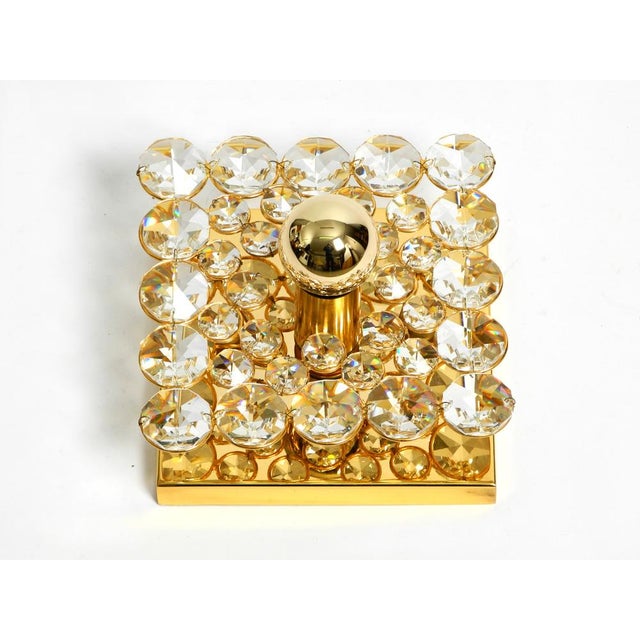 Small Palwa Brass Ceiling Lamp with Faceted Crystal Stones, 1970s For Sale - Image 12 of 14