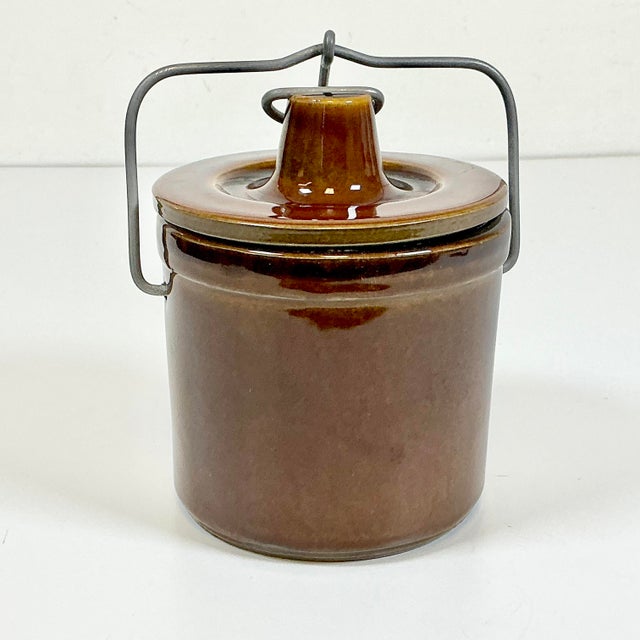 This antique French Medium Brown Glazed Crock is in very good condition. These were used in the kitchens in France for...