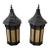 Vintage Moroccan-Style Wrought Metal and Glass Wall Lanterns - a Pair For Sale