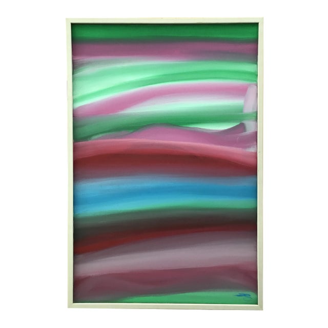 Vintage Abstract Painting 1980s Colorpop For Sale