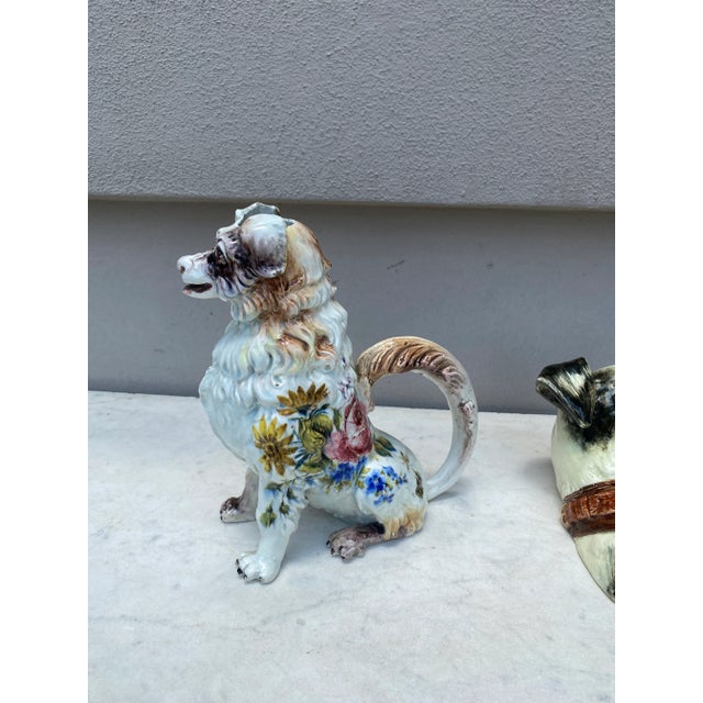 Late 19th Century 19th Century Italian Majolica Brown Whippet Dog Pitcher Bassano Le Nove For Sale - Image 5 of 7