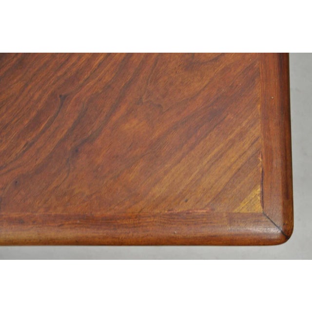 Wood Vintage Mid Century Danish Modern Sculptural Walnut 1 Drawer Long Coffee Table For Sale - Image 7 of 15