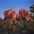 Evening Cathedral, Sedona by Hadley Rampton | Oil on Masonite Landscape of red rock formations. For Sale