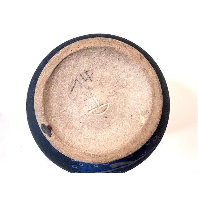 Studio Ceramic Art Vase with Fish Decor, Germany, 1950s For Sale - Image 6 of 8