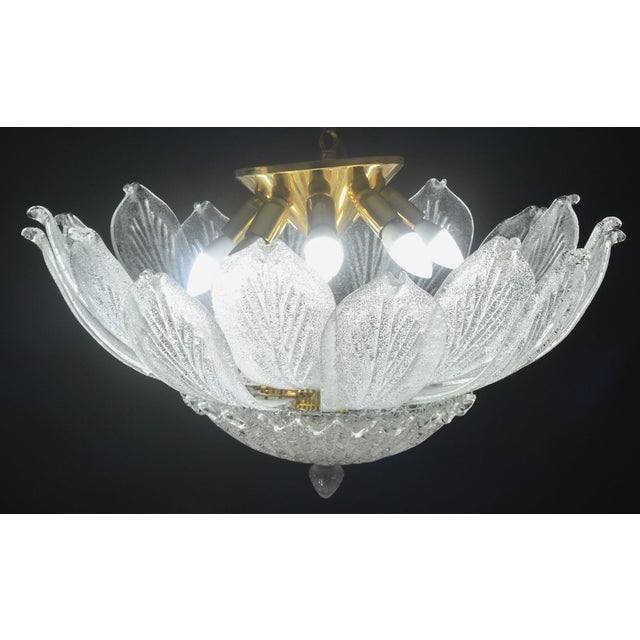 Transparent 1970s Napoli, Italian Murano Glass Ceiling Light or Flush Mount For Sale - Image 8 of 14