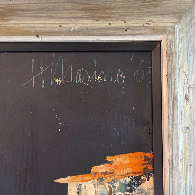 Sailboats by H. Marino ( Marino Marini ) 1963 Mid Century Modern For Sale - Image 4 of 8