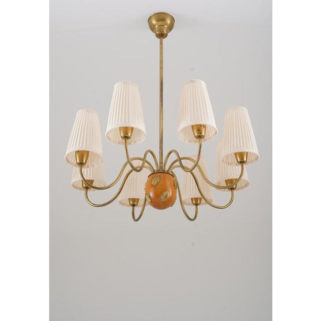 Hans Bergström Swedish Modern Chandelier attributed to Hans Bergström, 1940s For Sale - Image 4 of 10