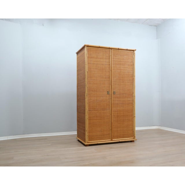 Vintage Bamboo & Rattan Freestanding Wardrobe from Dal Vera, 1970s For Sale - Image 4 of 18