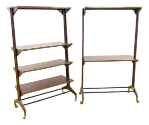 Vintage Mobile Bookcases, 1950s, Set of 2
