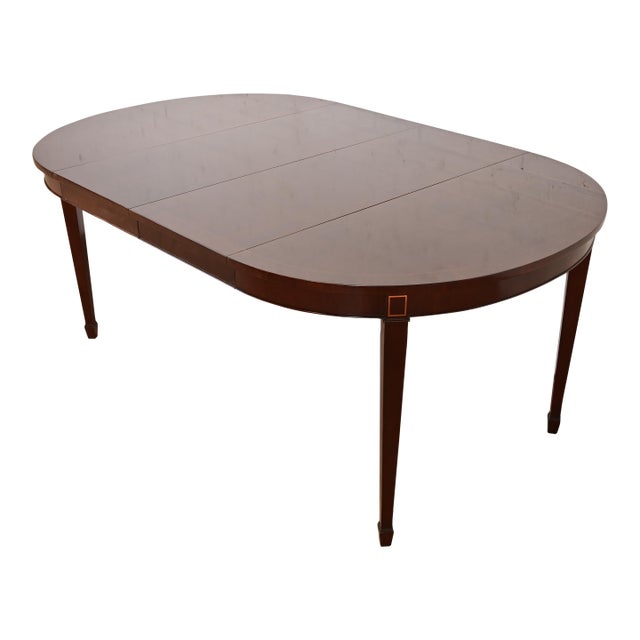 Kindel Furniture Federal Inlaid Mahogany Extension Dining Table For Sale