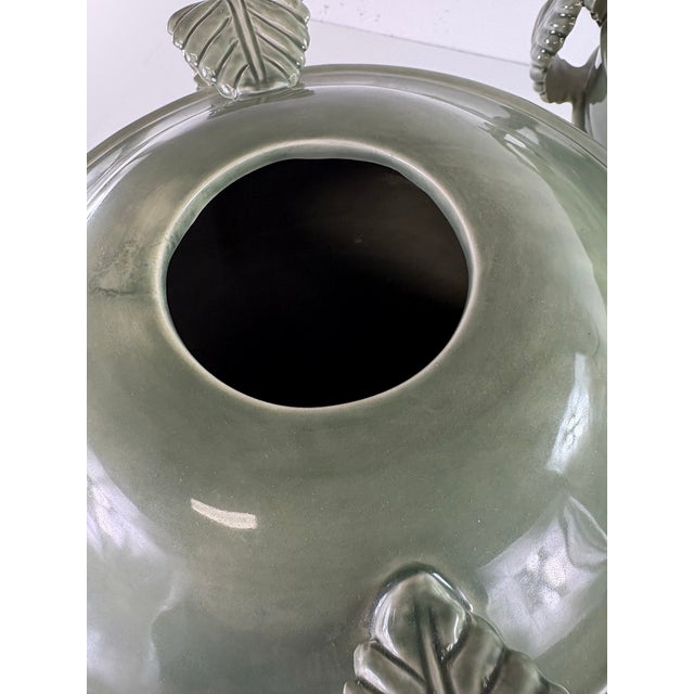 Green Global Views Italian Sage Green Large Terracotta Urns For Sale - Image 8 of 11