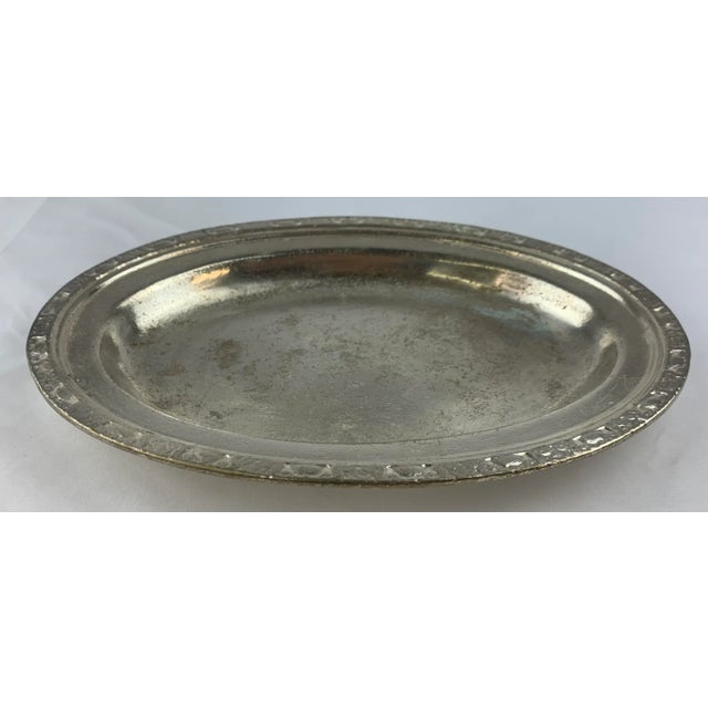 Mid-Century Modern Vintage Waldorf Astoria Silver Plate Oval Tray For Sale - Image 3 of 13