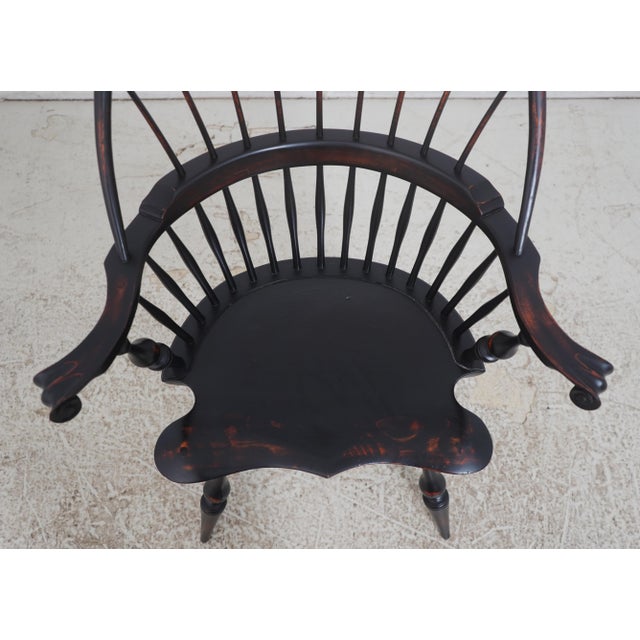 Set of 6 Dr Dimes Ebonized Windsor Dining Room Chairs For Sale - Image 10 of 18