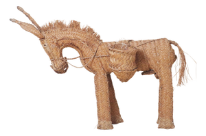 Spanish Hand-Woven Wicker Donkey, 1950s