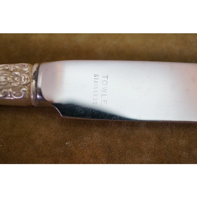 Mid 20th Century Towle "Old Mirror" Baroque Sterling Silver Flatware Service - 40 pcs For Sale - Image 10 of 16