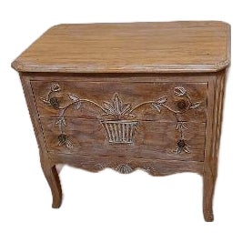 1980s French Country Style Whitewash Nightstand Davis Furniture For Sale