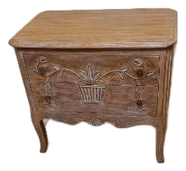 1980s French Country Style Whitewash Nightstand Davis Furniture