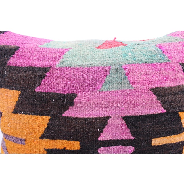 Traditional Turkish Kilim Decorative Pillow Cover - 19.5"x20" For Sale - Image 3 of 8