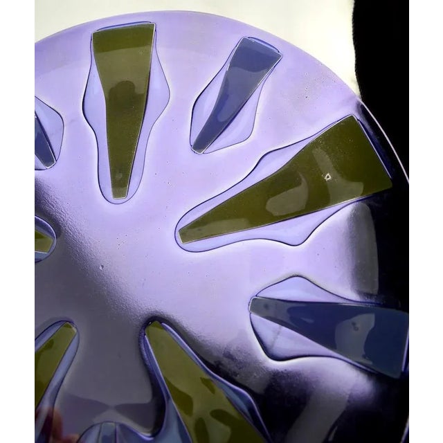 Blue Modernist Glass Plate by Higgins For Sale - Image 8 of 10