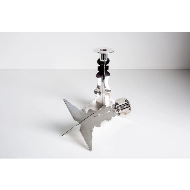 Robert Venturi Post Modern Silver Candleholders for Swid Powell For Sale - Image 9 of 12
