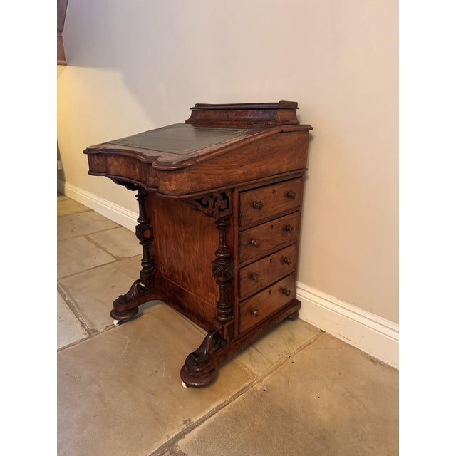 Antique Victorian Walnut Freestanding Davenport, 1860 For Sale - Image 11 of 13