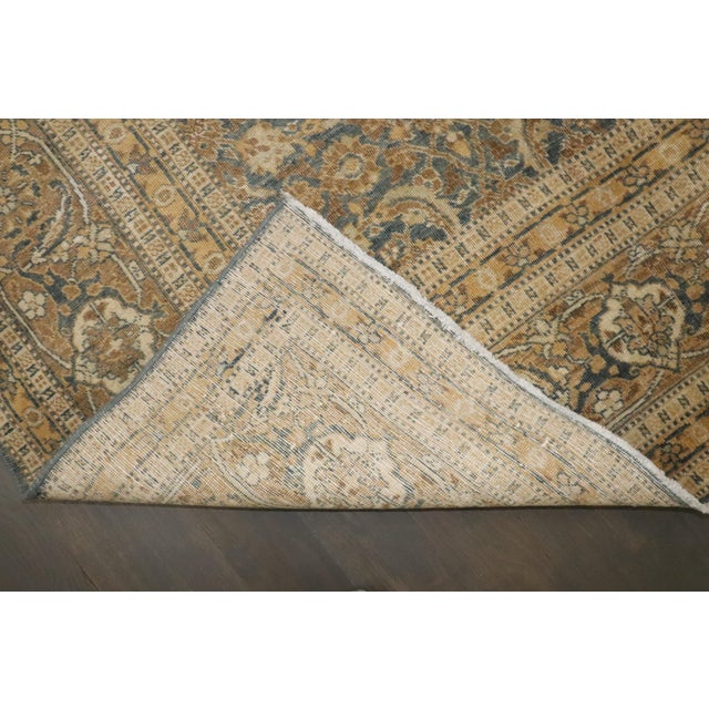 Early 20th Century Early 20th Century Zabihi Collection Blue Gold Persian Tabriz Room Size Carpet For Sale - Image 5 of 8