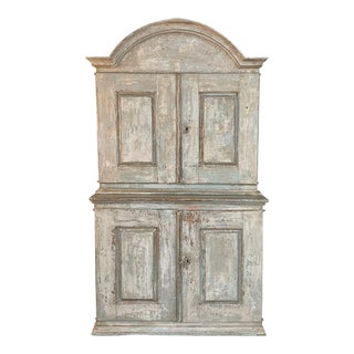 18th Century Swedish Painted Buffet a Deux Corps For Sale