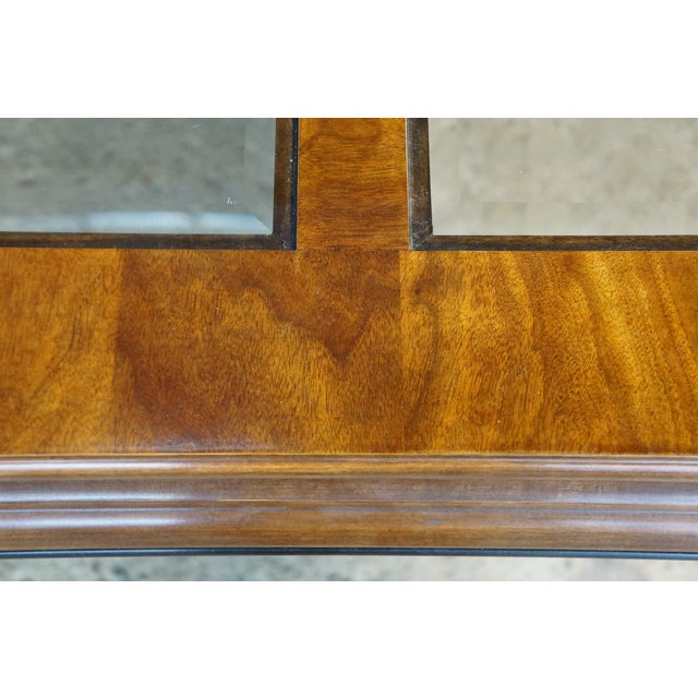 Mid Century Chinoiserie Matchbook Walnut Brass & Glass Extendable Dining Table For Sale - Image 12 of 15