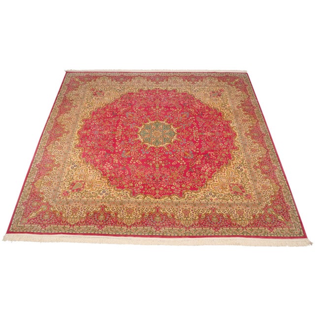 Vintage Bulgarian Kerman Design Square Carpet - 12' x 12'4" For Sale - Image 9 of 11