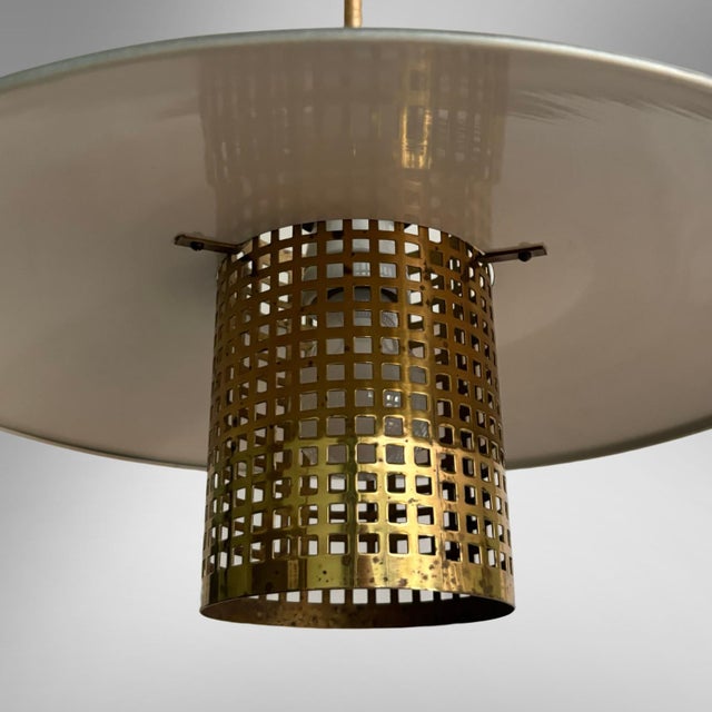 Gold Modern Scandinavian Pendant Lamp by Malmö Metallvarufabrik, 1950s For Sale - Image 8 of 11