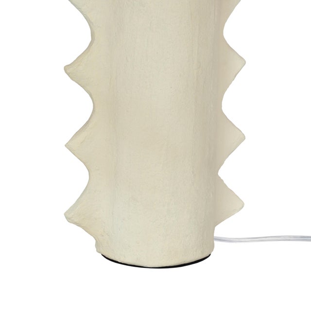 Wild Thing Papier Mache Table Lamp with Raffia Lampshade For Sale - Image 4 of 6