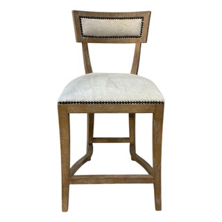 Carvell Counter Stool - White Cowhide / Oak Frame For Sale
