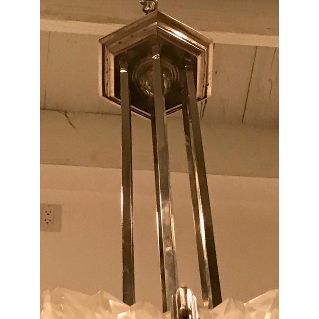 French Art Deco Pendant Chandelier by Hanots For Sale - Image 11 of 13