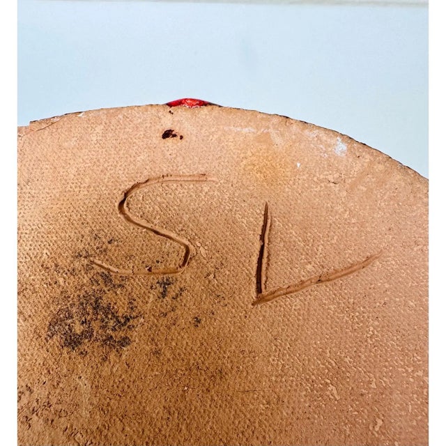 Vintage Studio Pottery Amphora Vase, Red Lava Glaze, Signed Sl For Sale - Image 12 of 13