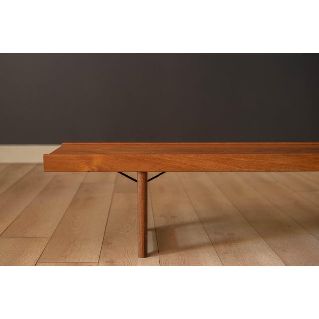 Bruksbo Vintage Scandinavian Low Teak Bruksbo Krobo Bench by Torbjørn Afdal for Bruksbo For Sale - Image 4 of 13