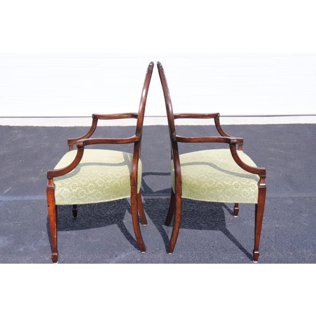 1950s 12 Adams Style Carved Mahogany Dining Chairs C. 1960's For Sale - Image 5 of 15