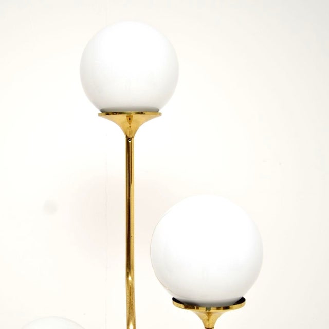 1970s Vintage Italian Brass and Opaline Glass Floor Lamp from Goffredo Reggiani, 1970s For Sale - Image 5 of 8
